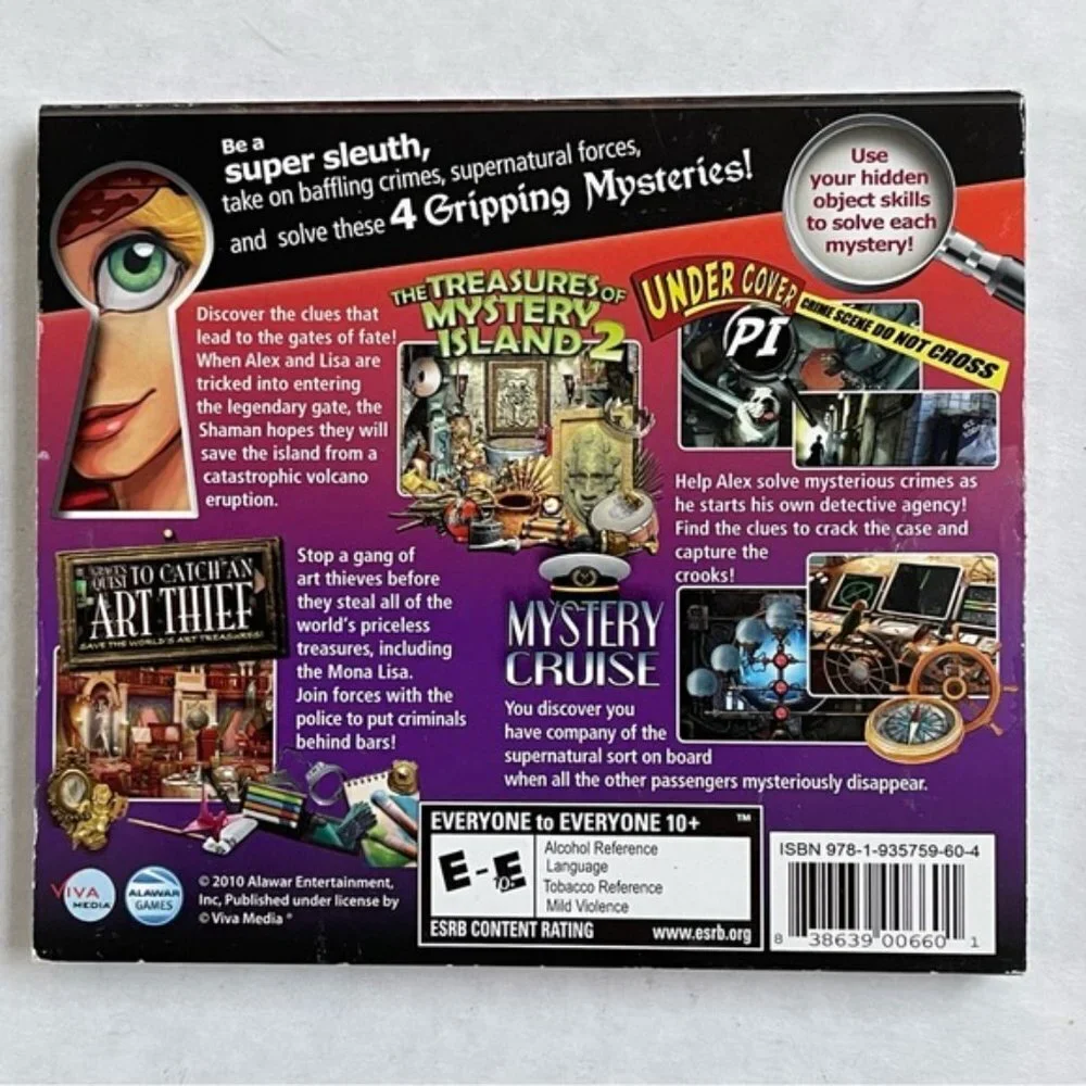 Mystery 4 Pack Cruise Art Thief Under Cover PI PC Games CD ROM E ESRB Viva Media